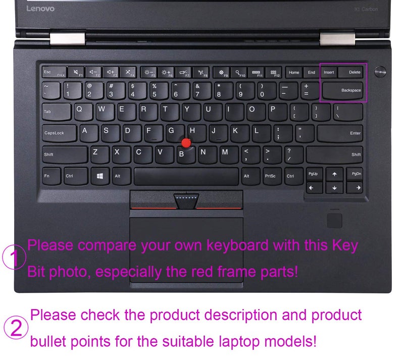 UHamn Clear Keyboard Cover Compatible for 14 inch Lenovo Thinkpad X1 Carbon 2017/2018, ThinkPad X1 Yoga 2rd/3rd Gen 2017/2018, ThinkPad A475 L460 L470 T460 T460p T460s T470 T470p T470s T480 T480S Laptop - Image 2